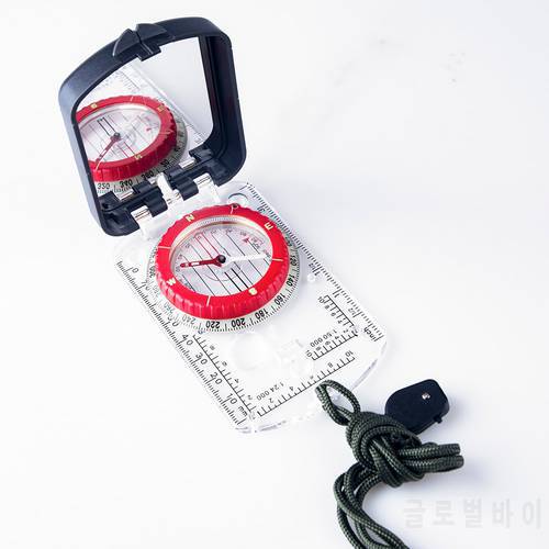 BIJIA Multifunction Compass Professional Portable Magnifying Ruler Scale Scout Hiking Camping Boating Orienteering Map