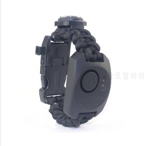 8 in 1 Outdoor Camping Tactical Survival Bracelet Paracord LED SOS Wristband Emergency for Compass Whistle Sturdy