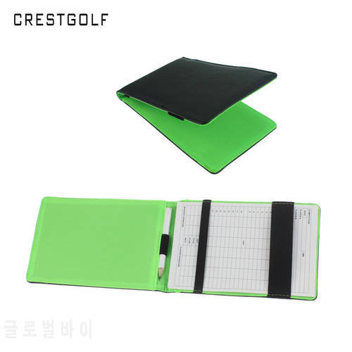 CRESTGOLF PU Leather Golf Scorecard Holder 16.5*11cm Golf Score Pocketbook Scoring as Golf Gifts Golf Accessories