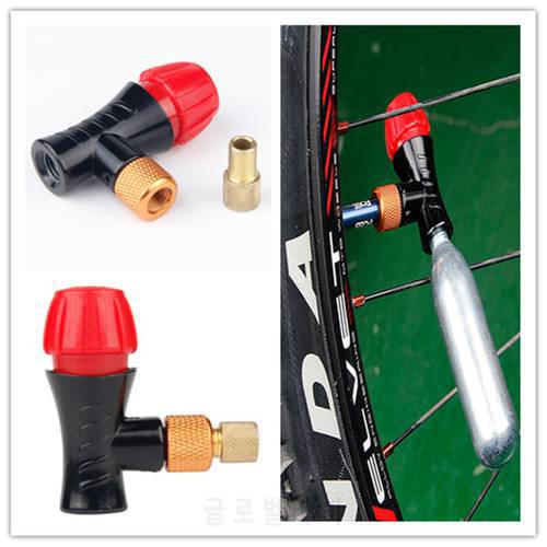 Bicycle air pump valve AV/FV portable CO2 air bottle valve head schrader&presta valve universal mtb Air Inflator Accessories