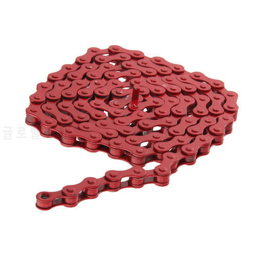 96 Links Red Bike Chain Fixed Gear Track BMX Single Speed Chains 1/2&39 X 1/8&39 Bicycle Accessories