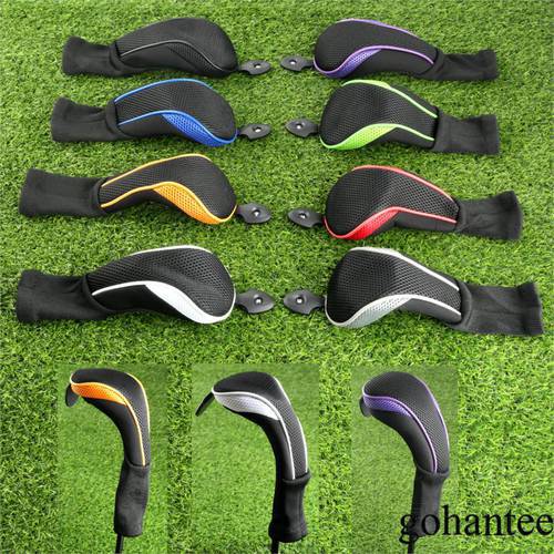 4 Pcs/Set Long Neck Golf Club Headcovers With Interchangeable No. Tag For Golf Hybrid Club Golfing Protect Head Covers 8 Colours