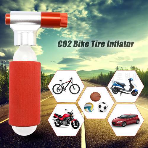 Mini Portable Mountain Bike Bicycle Air Pump Accessories CO2 Cartridge Dual Head Cycling Tire Pump Ball Inflator Super Light 28g