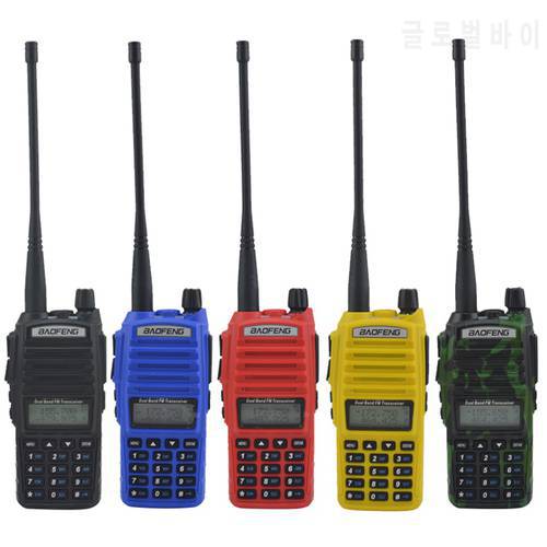 walkie talkie baofeng uv-82 dual band VHF/UHF 136-174/400-520MHz Double PTT 5W ham two way radio uv82 FM Ttransceiver UV 82