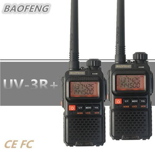 2PCS Mini Walkie Talkie BAOFENG UV-3R+ Portable CB Radio hf Transceiver UHF VHF UV 3R Plus Talki Walki Amateur Ham Radio Station