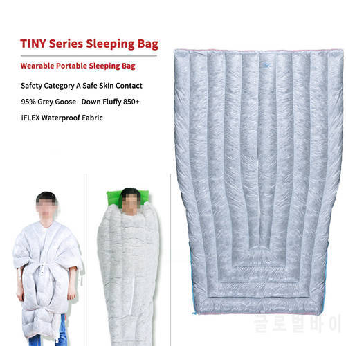 AEGISMAX TINY FP850 Wearable Portable Sleeping Bag 95% Goose Down Outdoor Mummy Type 36℉~45℉Camping Sleeping Bag Ultralight Warm