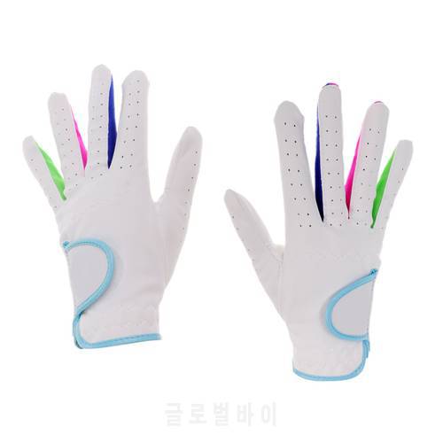 1 Pair Soft Children Golf Gloves Full Finger Soft Kids Durable Multicolor Glove
