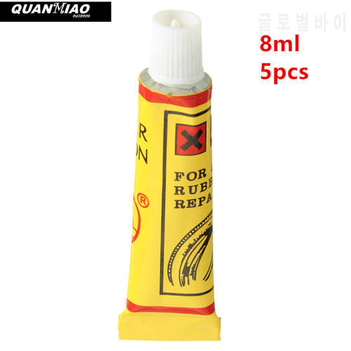 5pcs/Lot 8 ML Bicycle Tire Repair Road Mountain Bike Tyre Inner Tube Puncture Repair Rubber Cement Cold Glue Bike Tire Patch