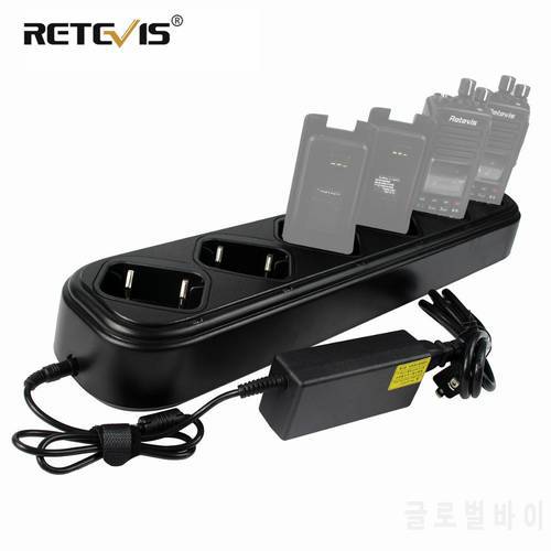 New Rapid Six-way Charger Single Row For Retevis RT8 RT81 RT82 RT87 RT50 RT647/RT47 RT83 Walkie Talkie/Battery Charger J9115S