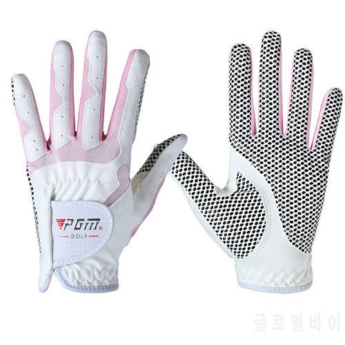 1 Pair Women Left and Right Hand Golf Gloves Non-slip Microfiber Cloth Sports Gloves Ladies Soft Breathable Gloves D0015