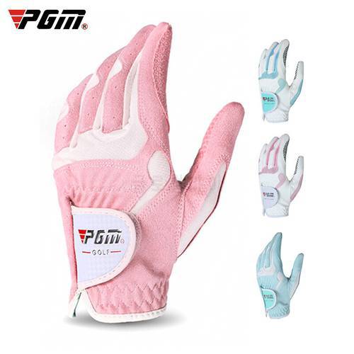 PGM Golf Gloves Women&39s Sport Gloves Left Hand & Right Hand Microfiber Cloth Glove Ladies Breathable Palm Protection Mittens