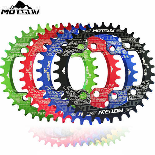 MOTSUV Bicycle Round Oval Chain Wheel Crank 32-38T 104BCD Bicycle Crank&Chainwheel Narrow Wide Crankset Chainwheel Bicycle Parts
