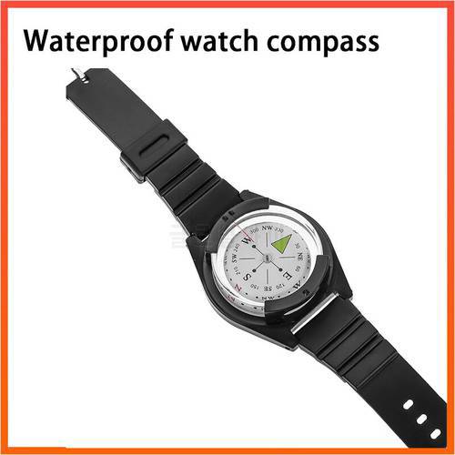 Tactical Compass Special For Military Outdoor Survival Watch Black Band Equipment Fishing Hunting Wrist Compass