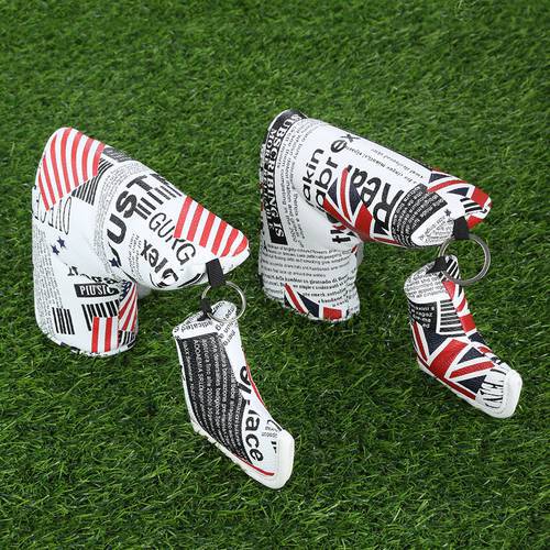 1Pc UK Flag/US Flag Leather Golf Putter Cover Protect Headcover For All Blade/Anser Style Putters Cover Golfer Club Heads Covers