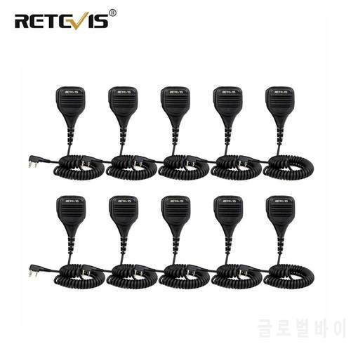 10pcs Loud and Clear PTT Speaker Microphone With 3.5mm Audio Jack PTT For Kenwood Retevis RT5R H777 For Baofeng UV5R 888S Radio