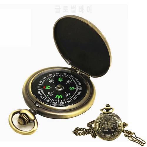Metal Flip Compass Portable Retro Pocket Watch Compass Outdoor Safety Tools Hiking Adventure Camping Equipment Hiking Accessory