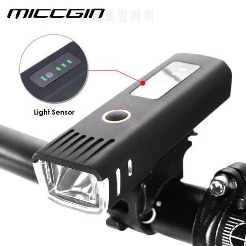 MICCGIN Bike Sensor Battery Display LED Bicycle Light Lantern For Bicycle Cycling Flashlight Waterproof USB Lamp Accessories