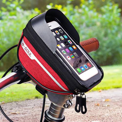Cycling Bicycle Head Tube Handlebar Cell Mobile Phone Bag Case Holder Case Pannier Waterproof Touchscreen Polyester Bike bag