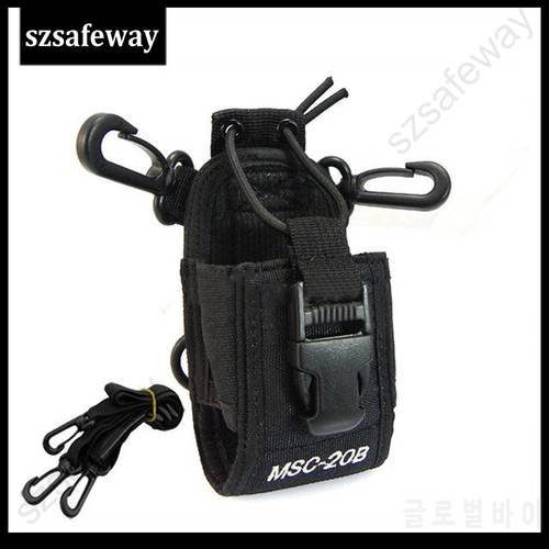 MSC-20B Two Way Radio Leather Case Carry Case Walkie Talkie Bag For Kenwood For Yaesu Wouxun Puxing UV-5R