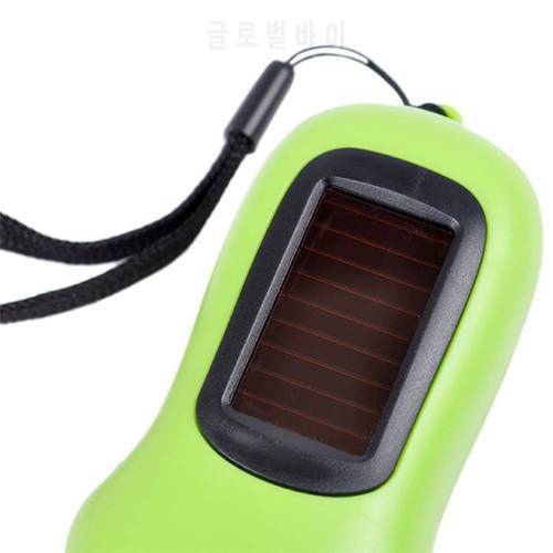 Mini LED Hand Crank Dynamo Solar Power Rechargeable Carabiner Camping Flashlight ED-shipping