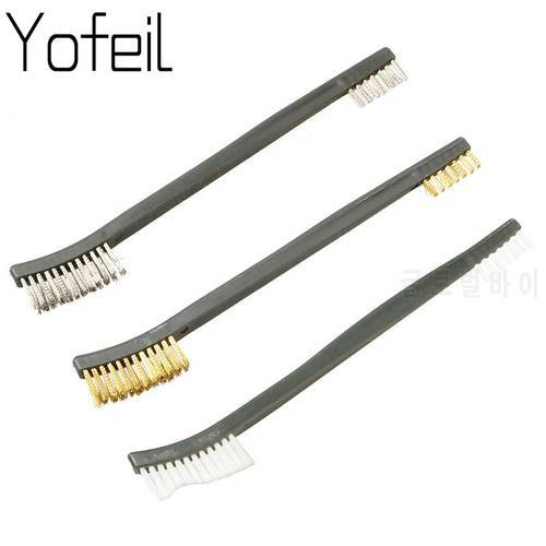 3Pcs Brush Double-end Gun Cleaning Tool Rifle Cleaner Kit Paintball Airsoft Army Durable Stainless Steel Hunting Gun Brush