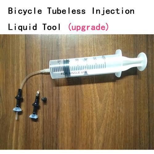 Bicycle Tubeless Tire Liquid Injection Tool MTB Road Bike Tubeless Sealant Injector UST Tyre No Inner Tubes Valve Core Tool