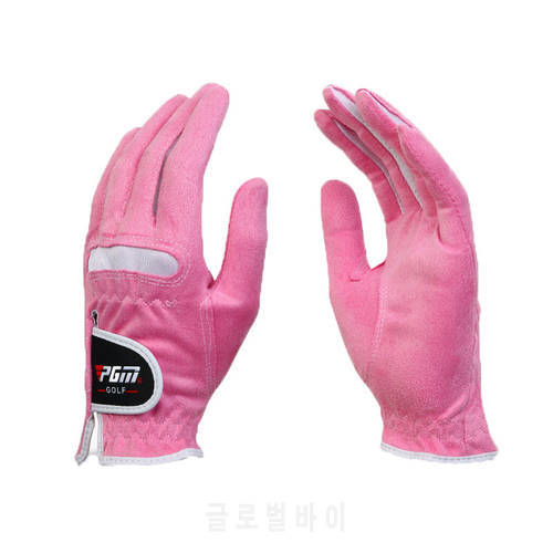 PGM Golf Gloves For Women Microfiber Cloth Soft Breathable Abrasion Gloves Sweat Ultra Fiber Sports Golf Glove 1Pair D0016