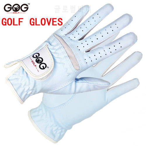 1pair GOG GOLF GLOVES BLUE Professional Breathable Sky Blue soft Fabric For women left and right hand free shipping