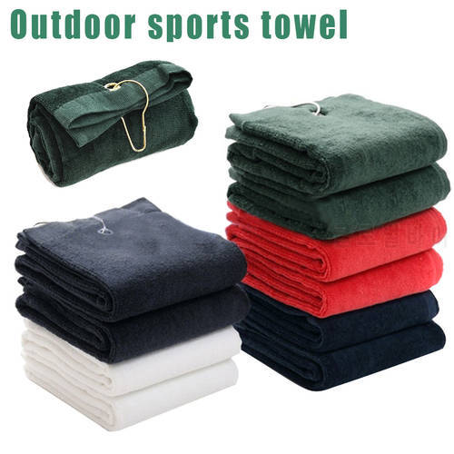 Portable Trifold Microfiber Towel with Bag Clip for Outdoor Sport Women Men ALS88