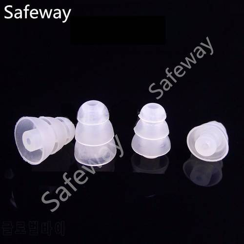 10PCS Replacement Clear Color Three Layer Earphone Accessories Silicone Earbuds Eartip For Two Way Radio Walkie Talkie Earphone