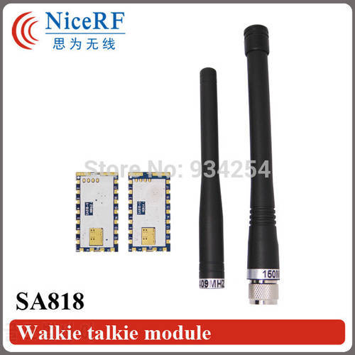 2PCS SA818S-U 1W RDA1846S UHF Band 400-480MHz Analogue Voice Transceiver Module +Rob Antennas
