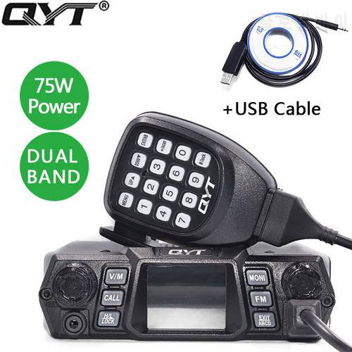 QYT KT-980Plus 75W Super Power Dual Band Mobile Radio 136-174MHz/400-480MHZ for Car Mobile Radio QYT Car Radio KT 980 Plus