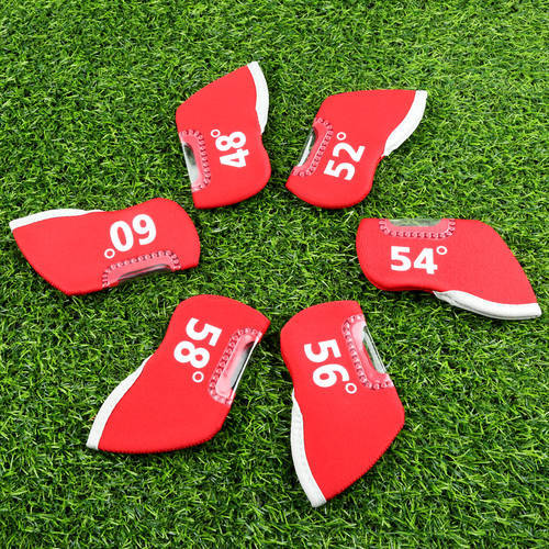 Red Golf Club Iron Head Covers Neoprene Golf Headcover Club Heads Putter Protector Set Protective Cover With Window and Numbers