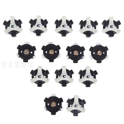 Hot 14Pcs /Lot Golf Training Aids Black+WhiteRubber Golf Spikes Pins 1/4 Turn Fast Twist Shoe Spikes Replacement Accessories