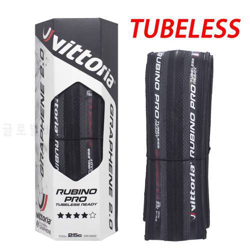 1 Pair Vittoria Rubino Pro IV G2.0 TLR Tubeless Ready Road Tire - 700x25mm - Full Black Folding Road Tyre