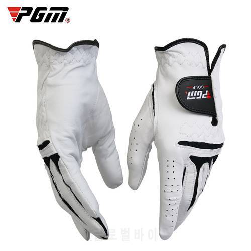 PGM 1Pcs Men&39s Leather Golf Gloves Left Right Hand Soft Breathable Mittens Soft Fitness Sports Gloves High Quality D0013