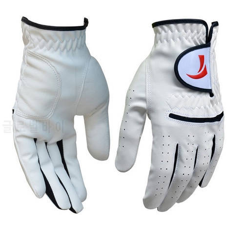 1 Pair Leather Golf Gloves Mens Soft Breathable Anti-Slip Golf Gloves Left Right Hand Sports Golf Accessories D0629