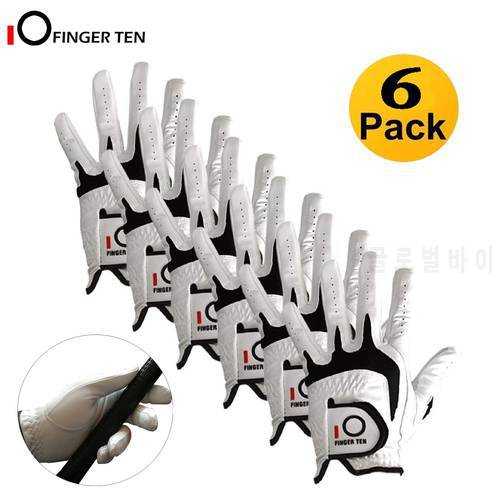 6 Pcs/3 Pair All Weather Grip Comfortable Golf Gloves Men Cabretta Leather Left Hand Right Hand S M ML L XL Shipping
