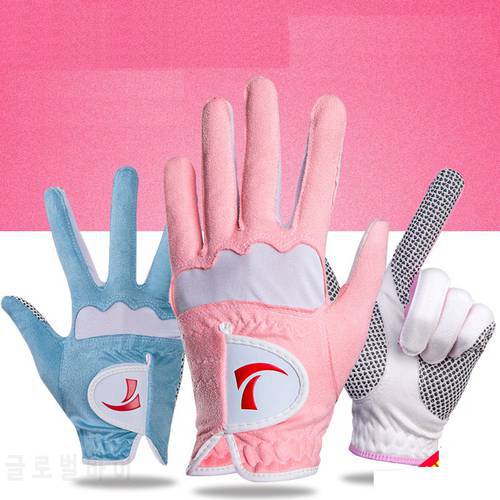 1Pair Women Breathable Golf Gloves Slip-resistant Durable Gloves Left Right Hands Gloves With Anti-Slip Granules D0632