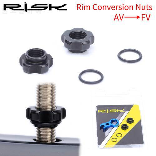 Risk Remove Wrench Bicycle Schrader Valve Rim Conversion Nuts with A Free Wrench Only 1.3g / Set Change The AV To FV