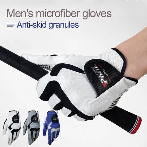 1PC Man Left Golf Glove Slip-resistant Granules Microfiber Cloth Gloves Anti-skid Golf Training Equipment Gloves Dropshipping