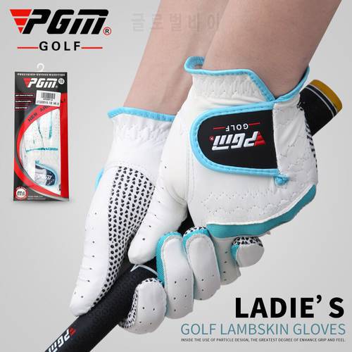 A Pair Golf Gloves Womens Sheepskin Outdoor Sports Glove Left Hand Right Hand Leather Non-slip Breathable Ladies Golf Gloves