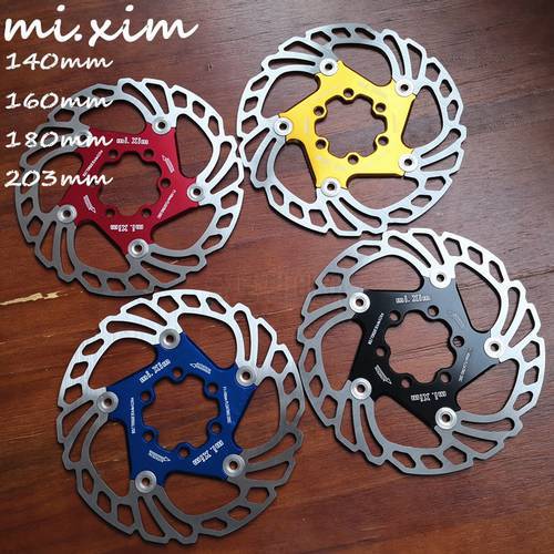 New 140/160/180/203mm Down Hill Floating Bicycle Brake Six Nail Disc for MTB Mountain Bike Brake Rotors Bicycle Accessories