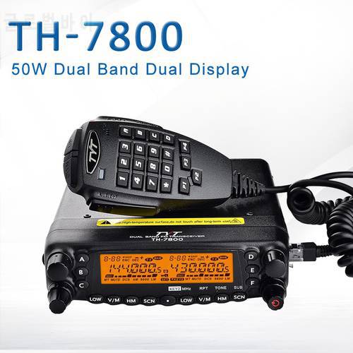 Dual Band TYT TH-7800 Radio Unit USB Programming Cable 50W LCD Dual Display Car Truck AM/FM Radio Mobile