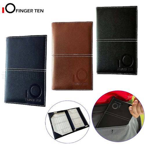 Deluxe Golf Score Card Holder Yardage Books Cover Pu Leather with 2 Pcs Free Score Sheets Shipping