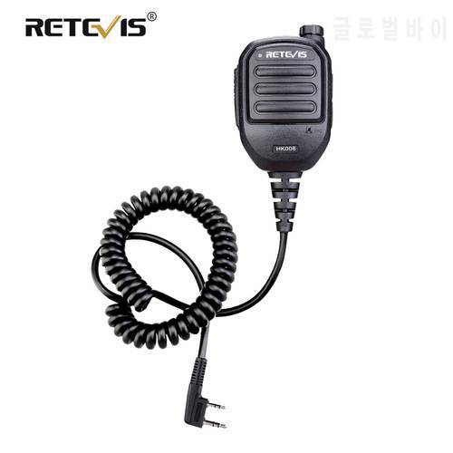 Retevis HK008 2Pin Rechargeable Microphone Mic Speaker Volume PTT Tangent For Kenwood Baofeng UV 5R UV 82 888S RT3S H777 for TYT
