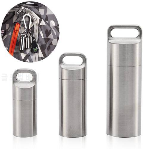 Waterproof Capsule Seal Bottle Mini Stainless Steel EDC Survival Pill Box Container Capsule Pill Bottle Tank Case For Travel