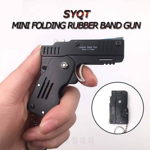 MINI Rubber Band Gun Foldable High Quality Outdoor Tools Mini Rubber Band Gun Child Gift Toy Continuous Hair Toy Pistol