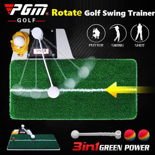 PGM Golf Swing Training Mat Trainer Golf Trainer Indoor Golf Swing Mat Exerciser Multi-function Golf Practice Aids 3 in 1