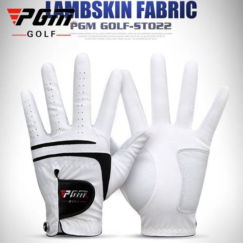 Pgm Mens Soft Golf Gloves Left/Right Hand Breathable Leather Gloves Men Slip-Resistant Full Hands Golf Sport Mittens D0515